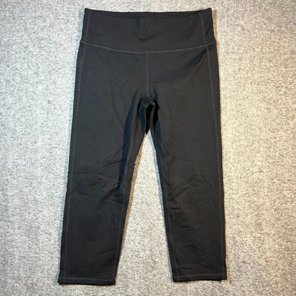 Athleta Black Mesh High Rise Chaturanga Mosiac Capri-Size M Athletic Legging